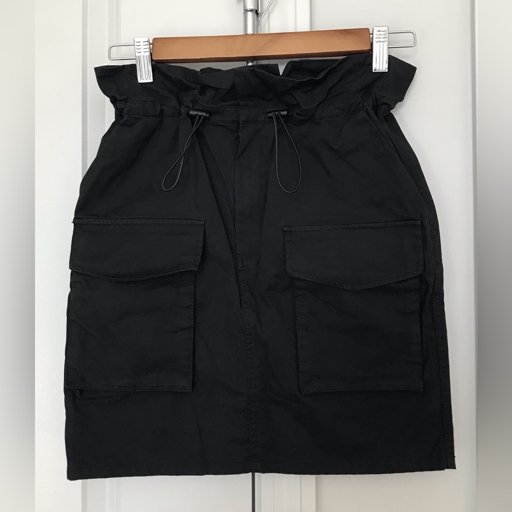 Other Stories paper bag waist utility short skirt